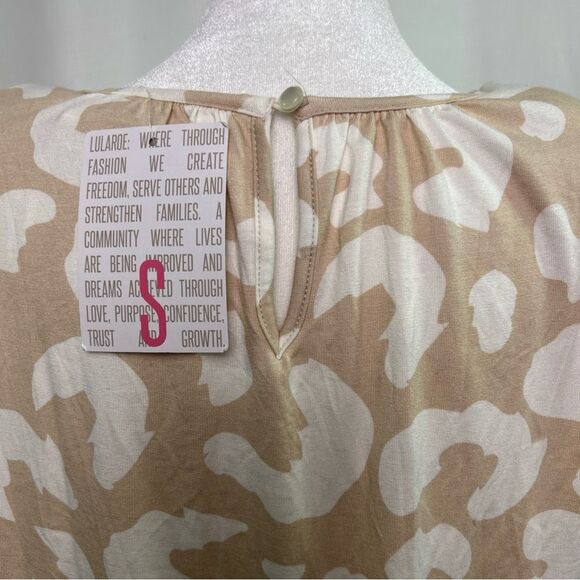 NWT LuLaRoe Serenity Maxi Dress Women’s Size Small Animal Print Cream Beige S/L - Picture 9 of 12